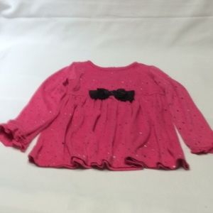 3/$12 Long Sleeve Rose Colored Dress w/Black Bow.